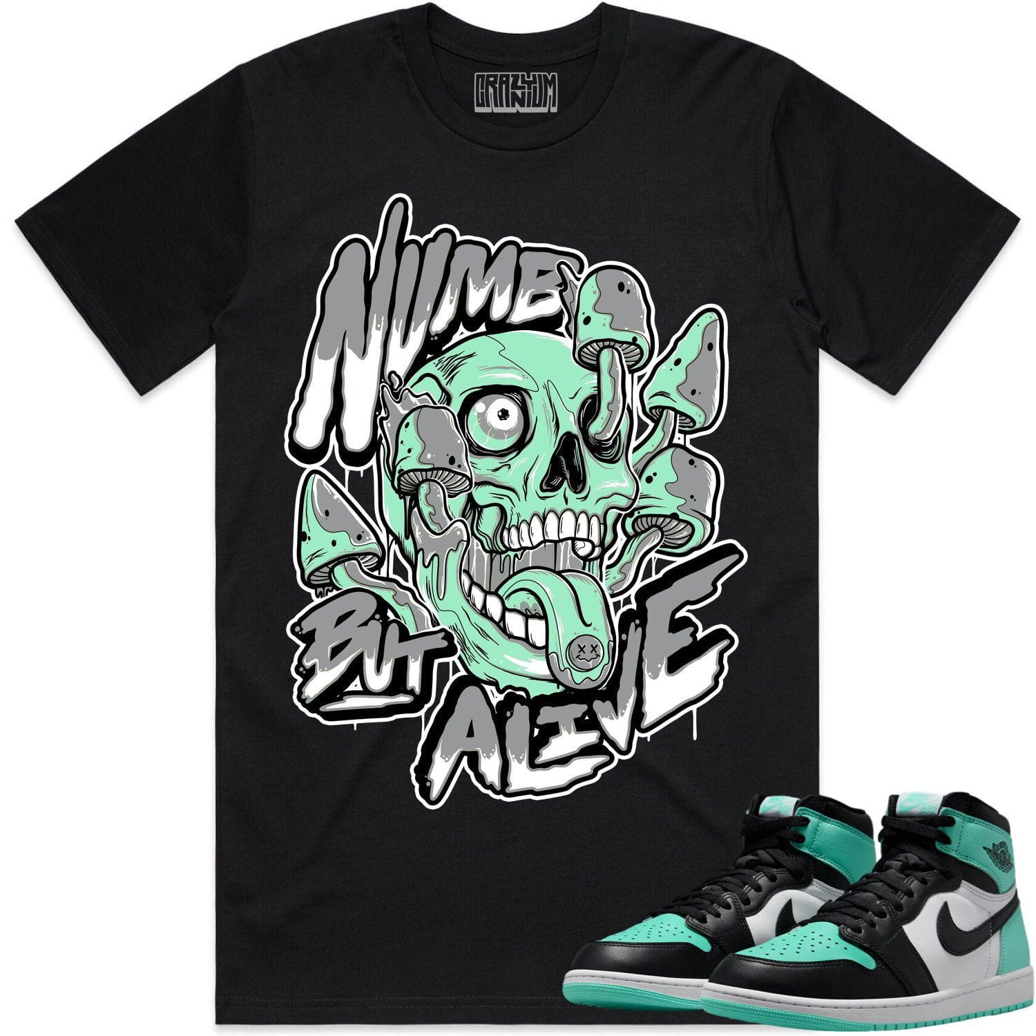 Jordan 1 Green Glow 1s Shirt - Green Glow Numb Alive Matching Shirt