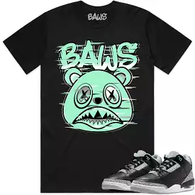 Jordan 3 Green Glow 3s Shirt - GREEN GLOW GLITCH BAWS - Matching Options