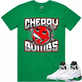 Jordan 5 Lucky Green 5s Shirt - RED CHERRY BOMBS | Exclusive Match