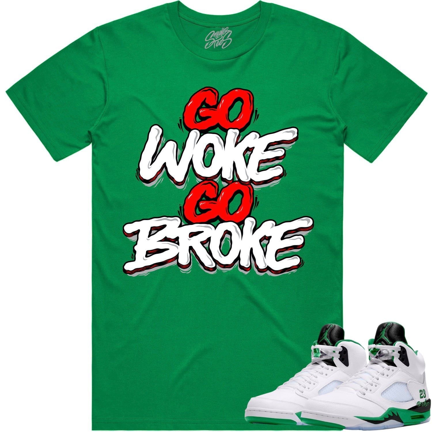 Jordan 5 Lucky Green t-shirt for a stylish match - RED - All the latest trendy sneakers.