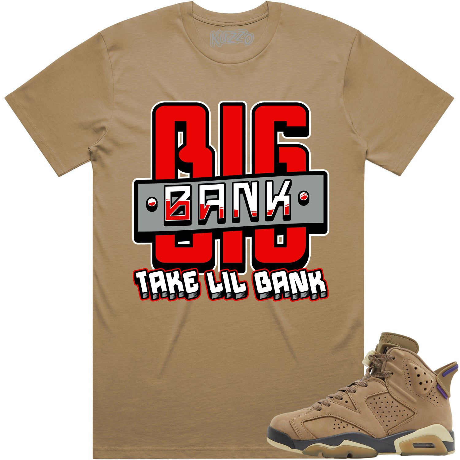 Jordan 6 Gore Tex Brown Kelp 6s Shirt - RED BIG BANK