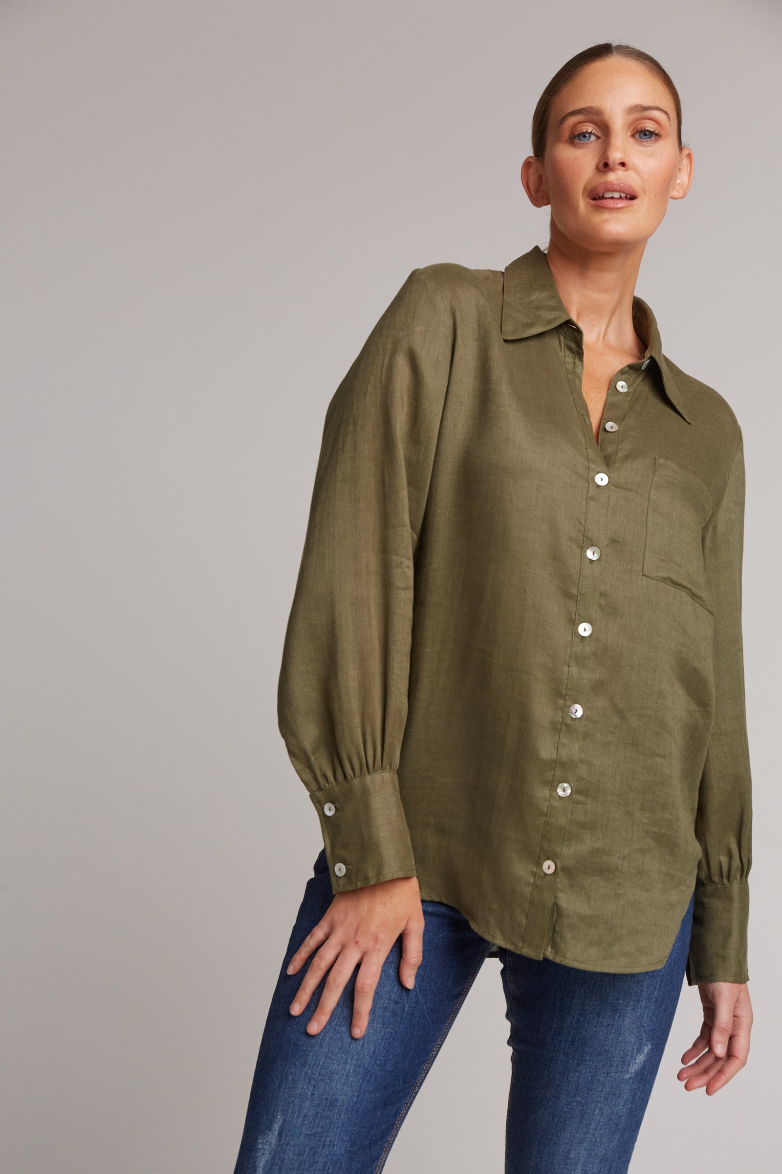 Khaki Linen Shirt