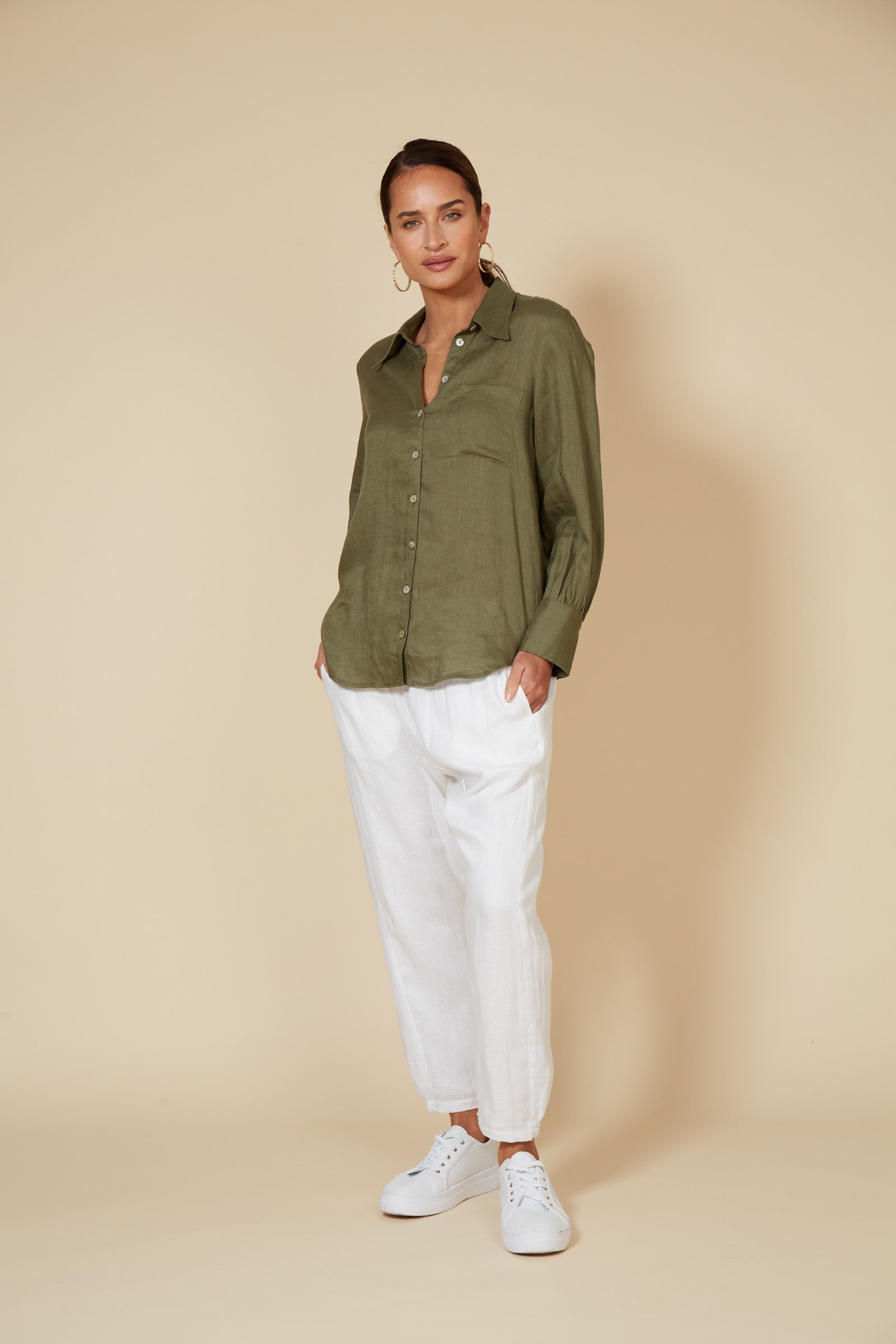 Khaki Linen Shirt