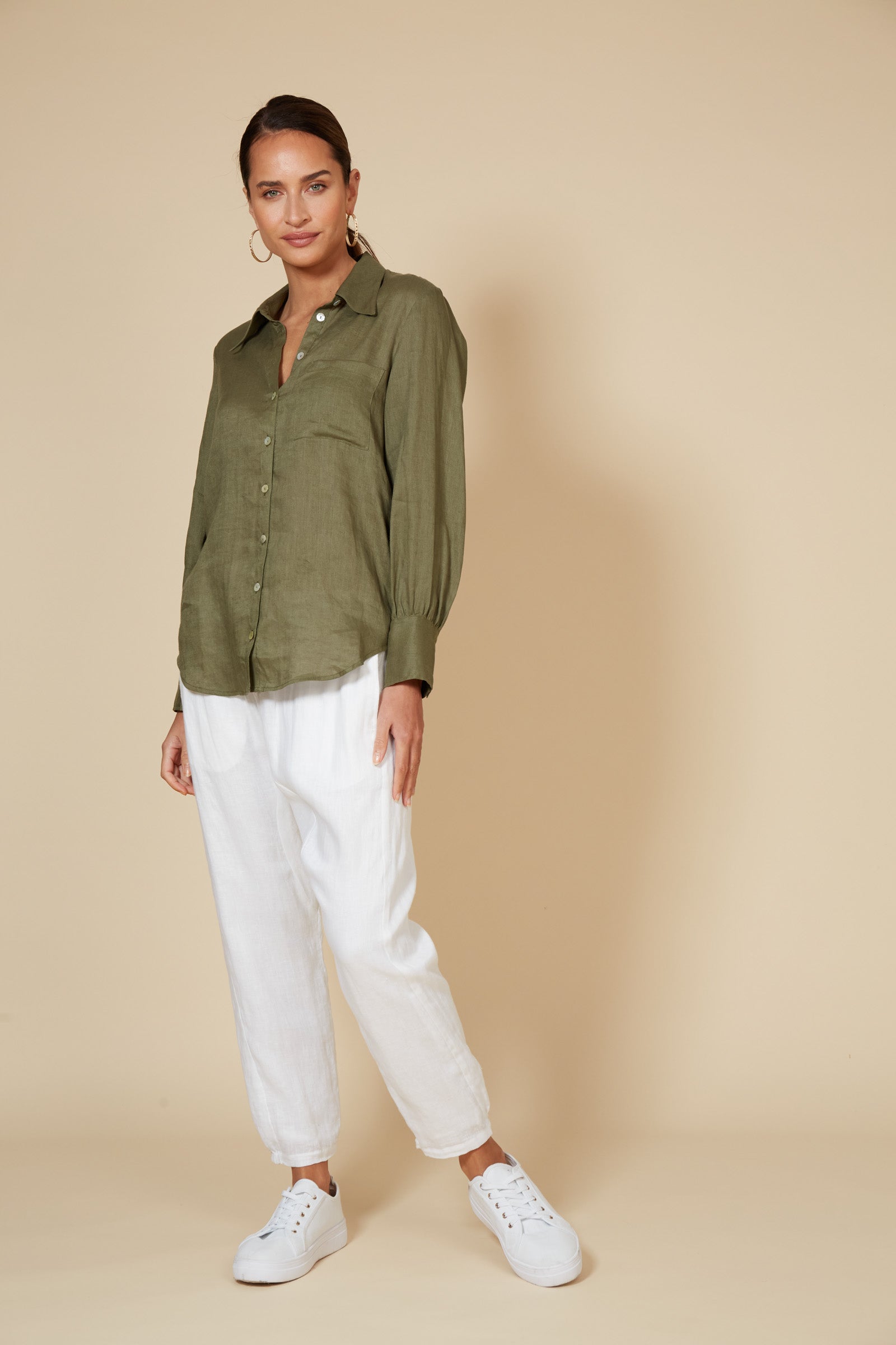 Khaki Linen Shirt