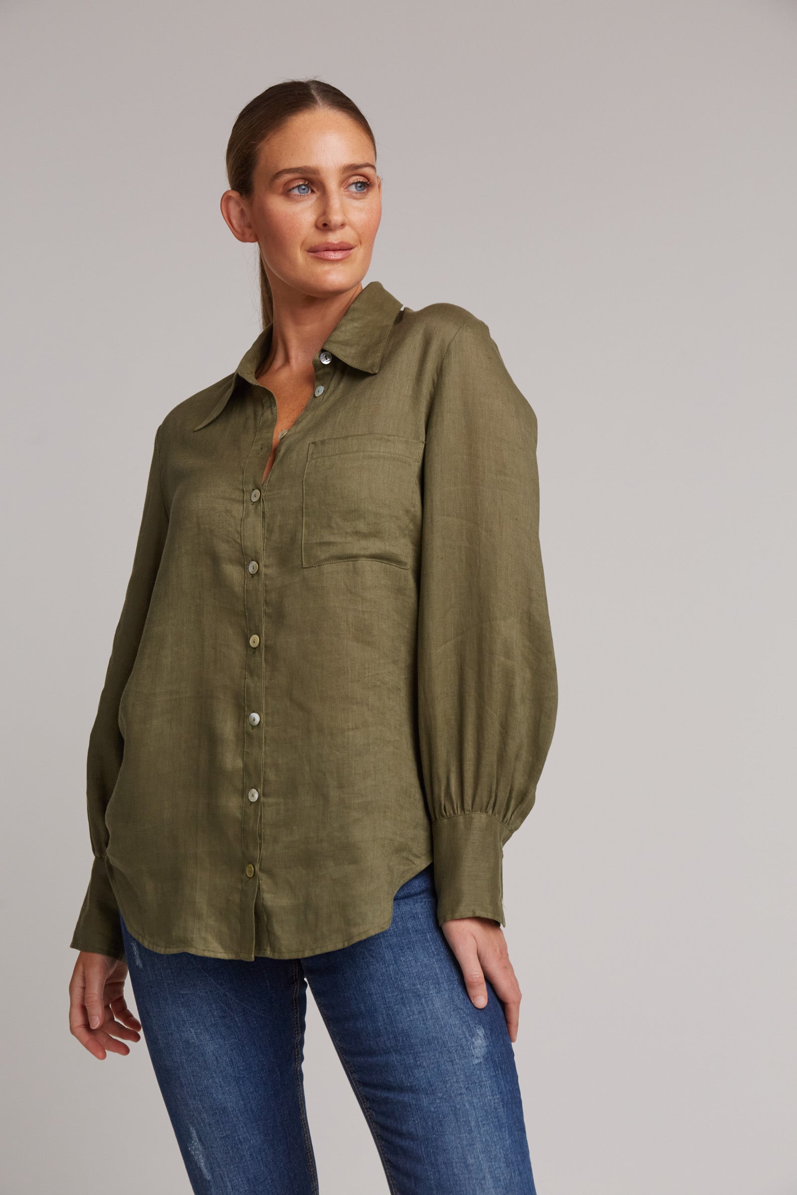 Khaki Linen Shirt