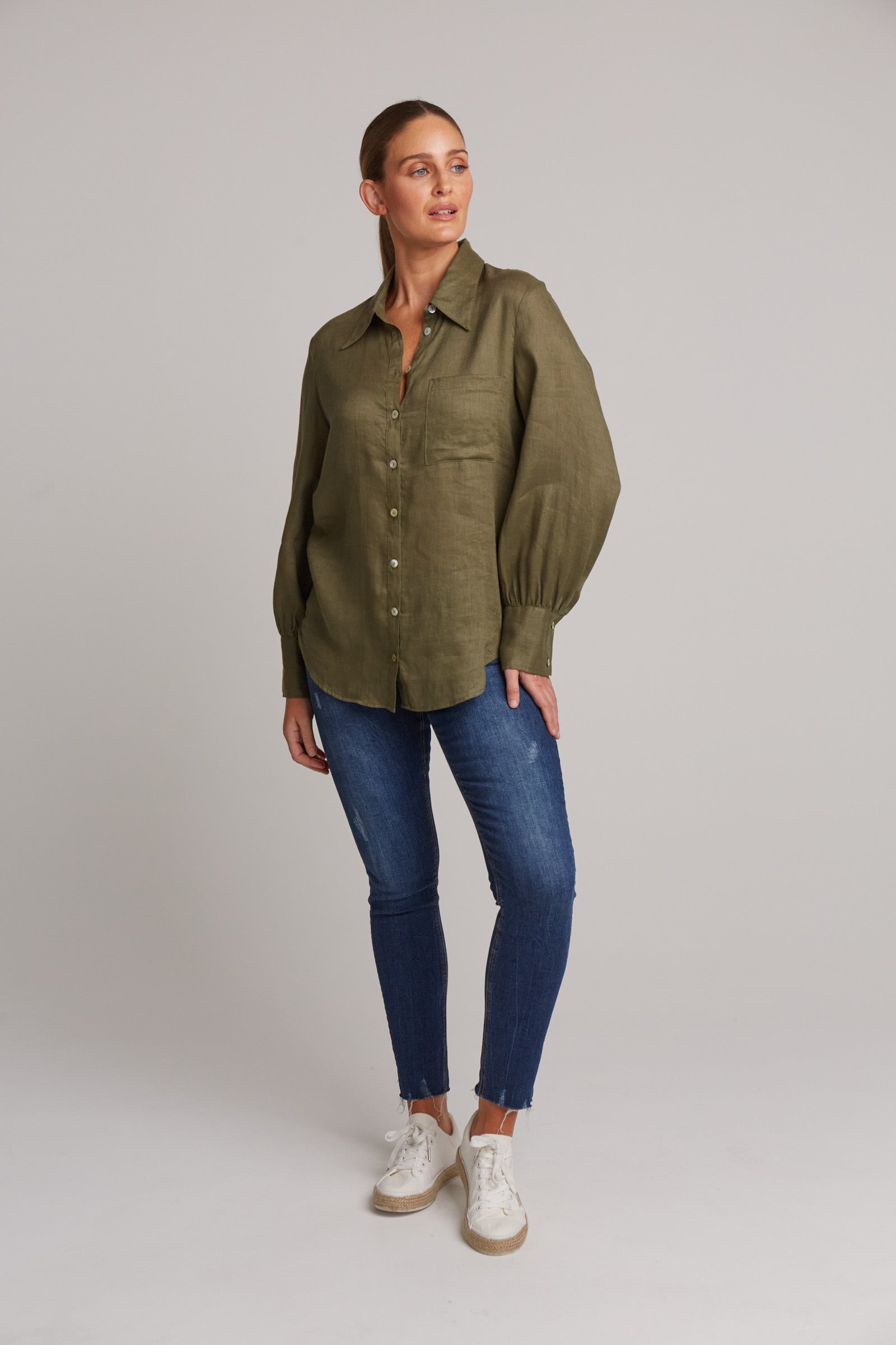 Khaki Linen Shirt