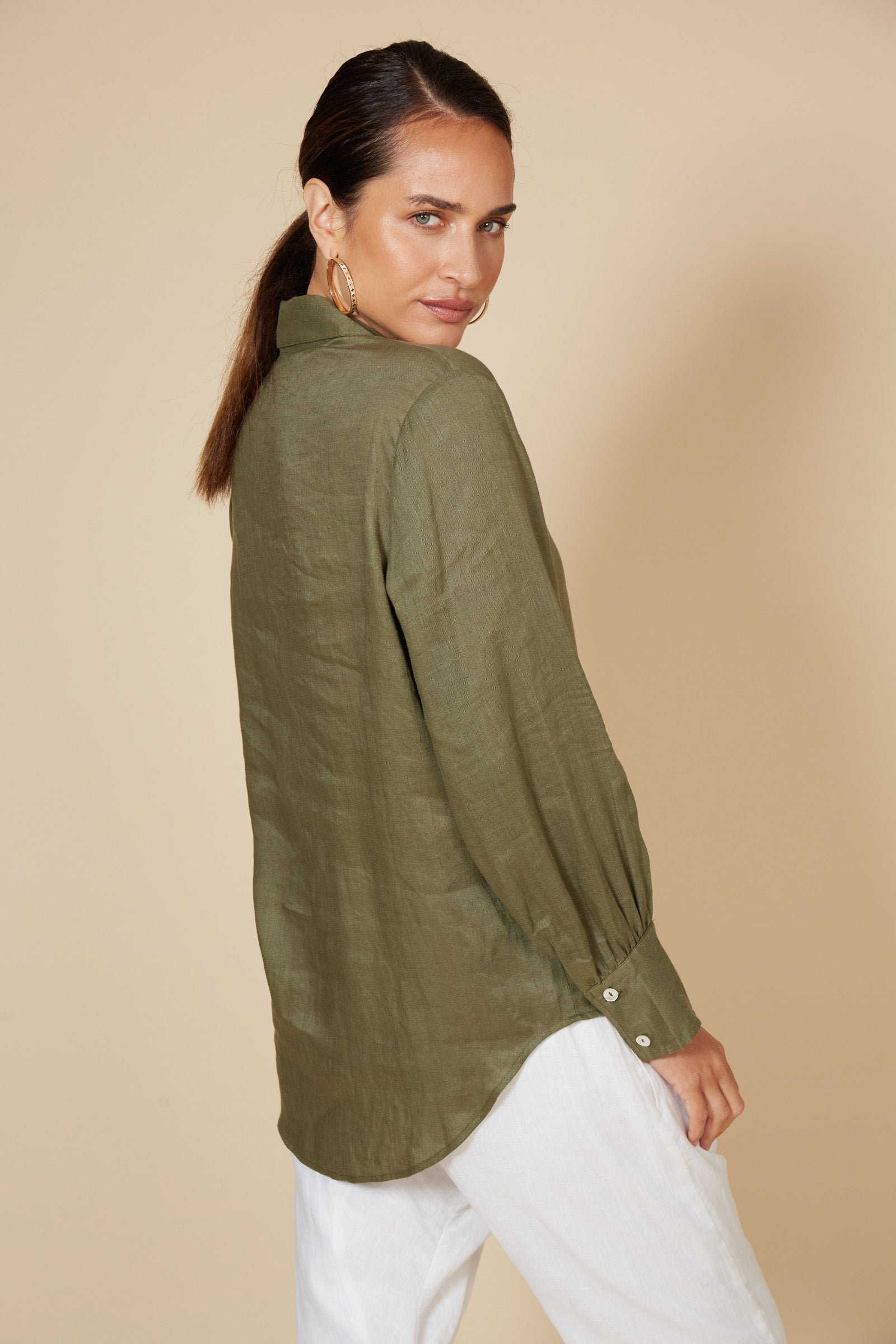 Khaki Linen Shirt