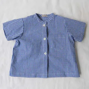 Blue Gingham Checks Kids Charlie Shirt