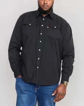 Kingsize Big Western Denim Shirt Black Regular Fit by Duke