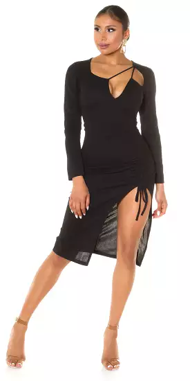 Koucla Chic Midi Dress with Leg Slit