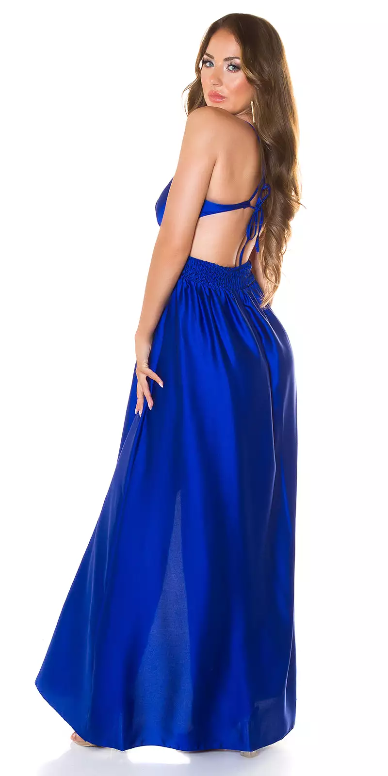 Koucla Satin Long Dress With Leg Slit