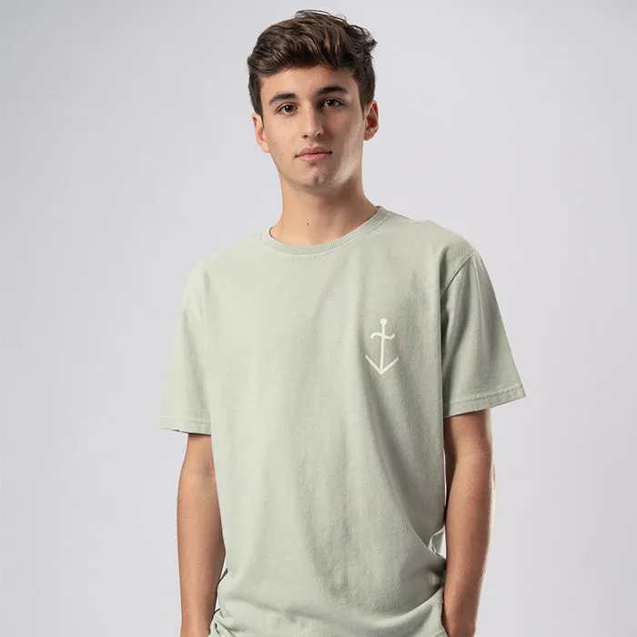 La Paz Man Dantaz Light Mint Green and Ecru White T-Shirt