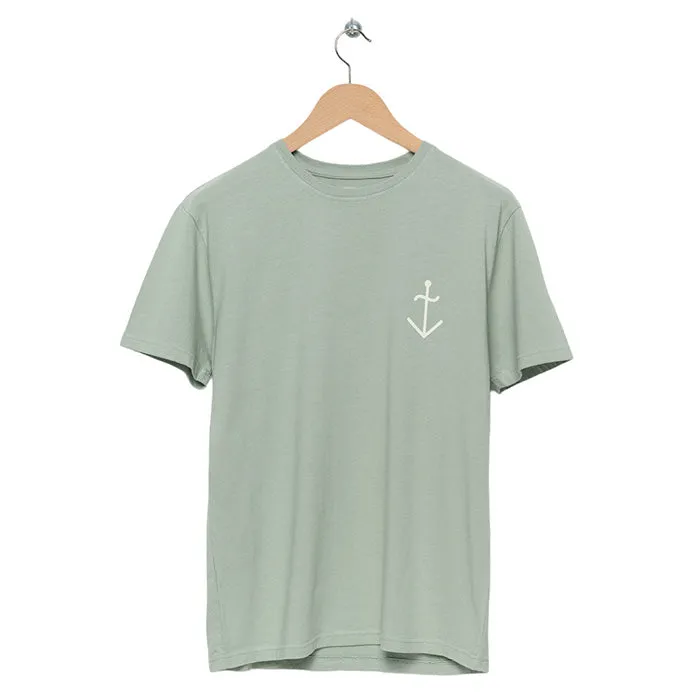 La Paz Man Dantaz Light Mint Green and Ecru White T-Shirt