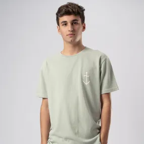 La Paz Man Dantaz Light Mint Green and Ecru White T-Shirt