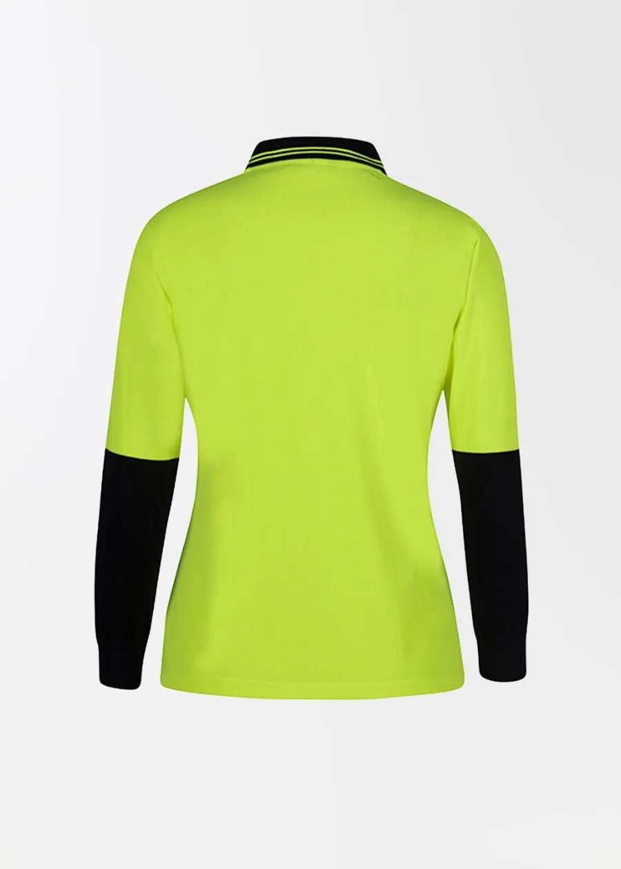 Women's high visibility long sleeve comfortable polo.