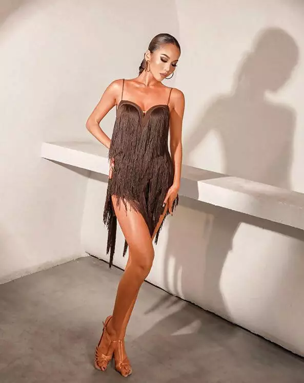 Latin Practice Dress | Black/Orange/Brown/Red | 2205 | Shop Now