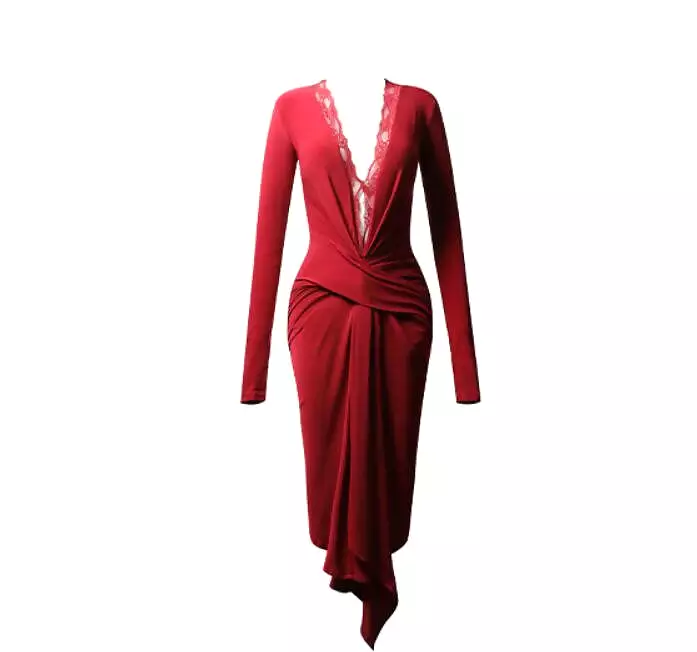 Latin Practice Dress - Red/Black - $2190