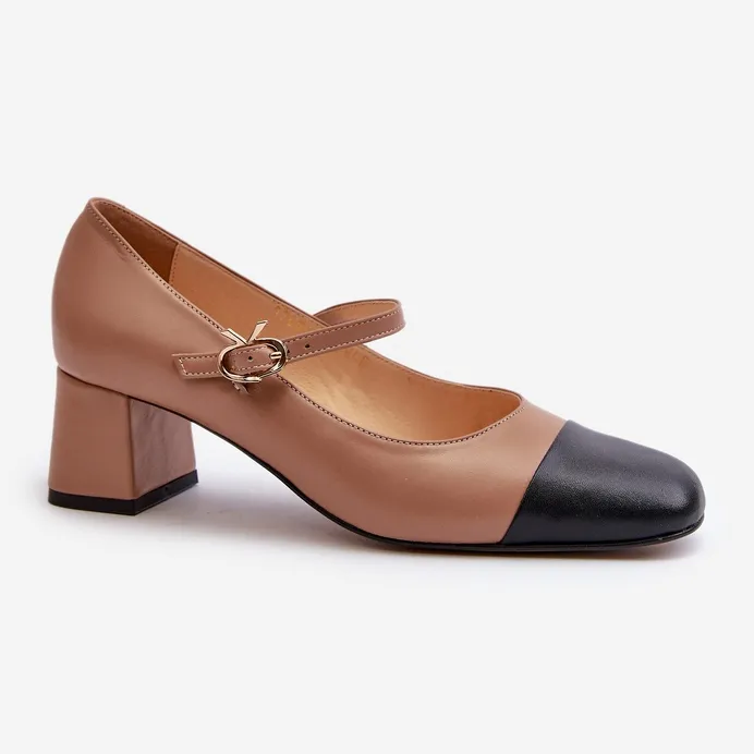 Womens' Brown Leather Pumps - Laura Messi 2846