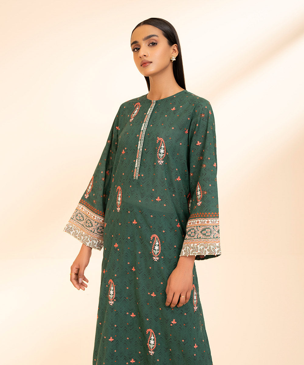 Lawn Shirt with Embroidered Design