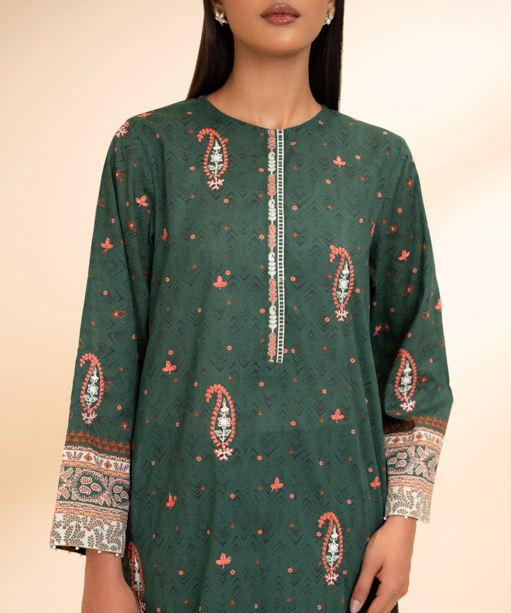 Lawn Shirt with Embroidered Design