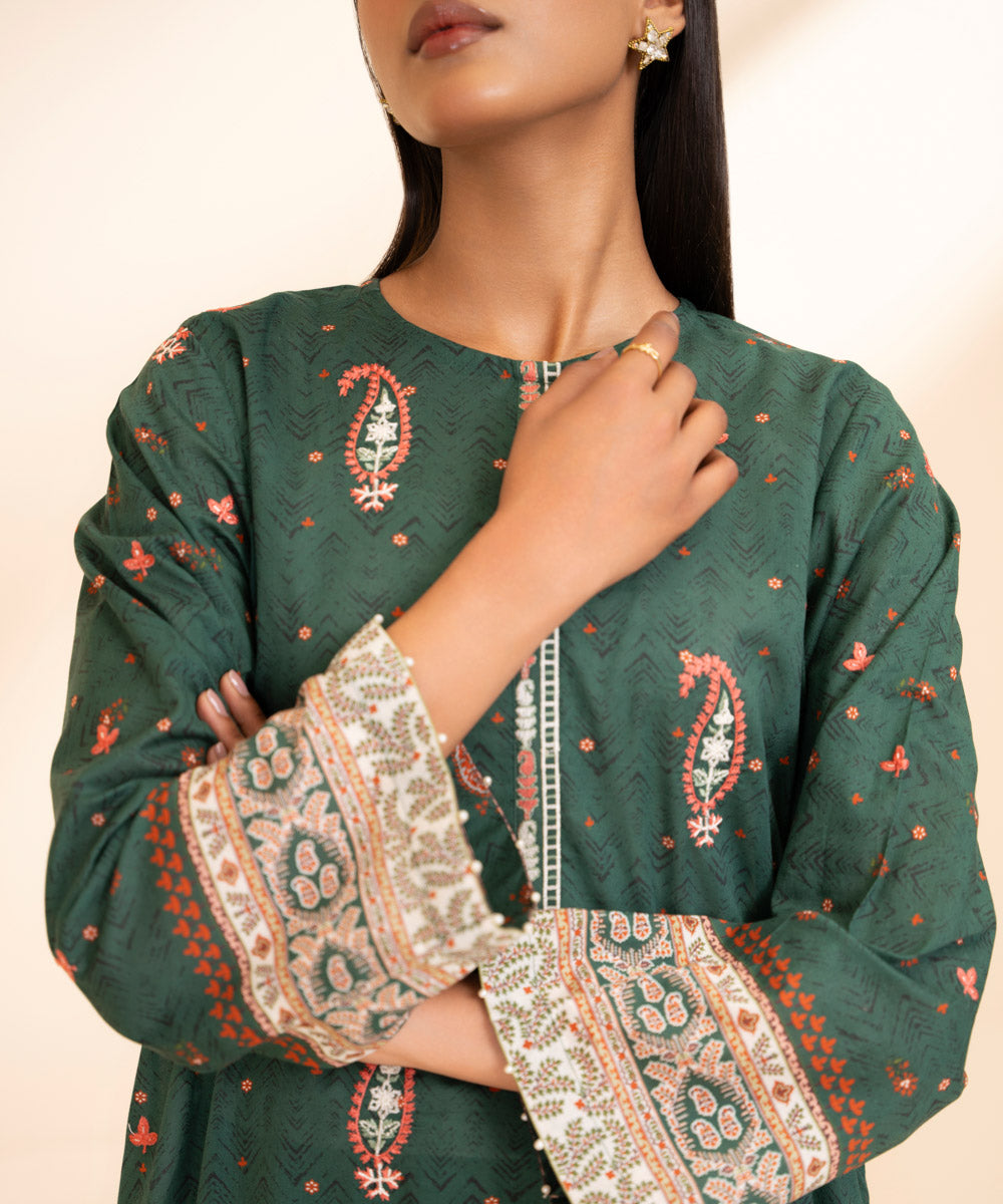 Lawn Shirt with Embroidered Design