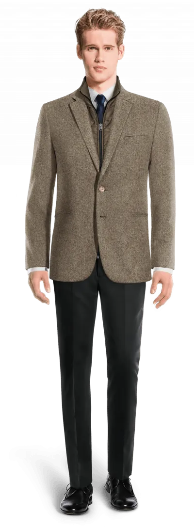 Light brown donegal tweed blazer