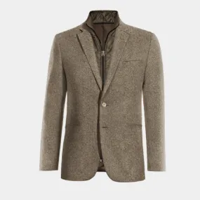 Light brown donegal tweed blazer