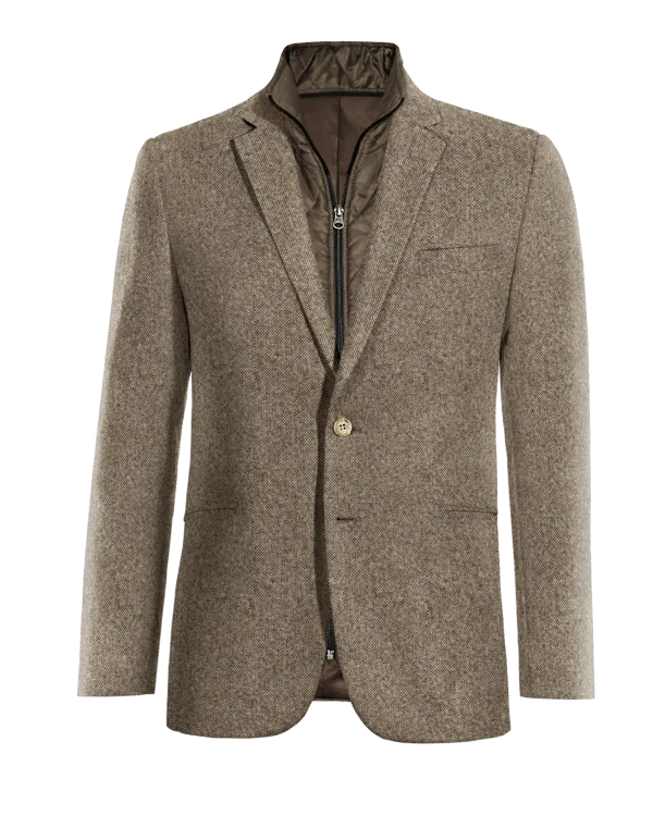 Light brown donegal tweed blazer