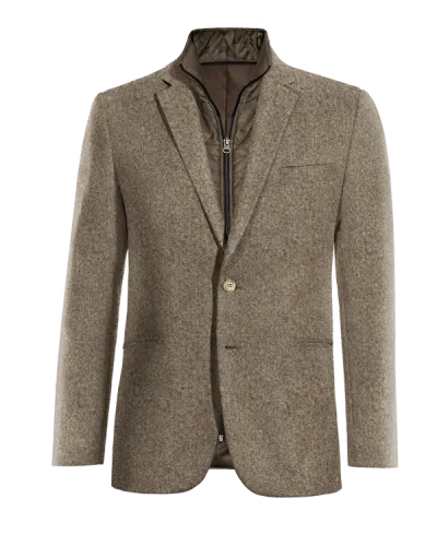 Light brown donegal tweed blazer