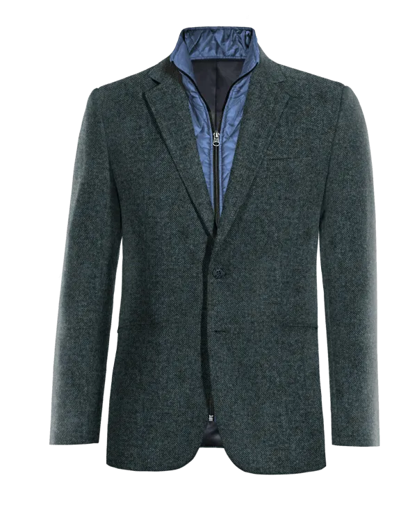 Limited edition blue Donegal tweed blazer.