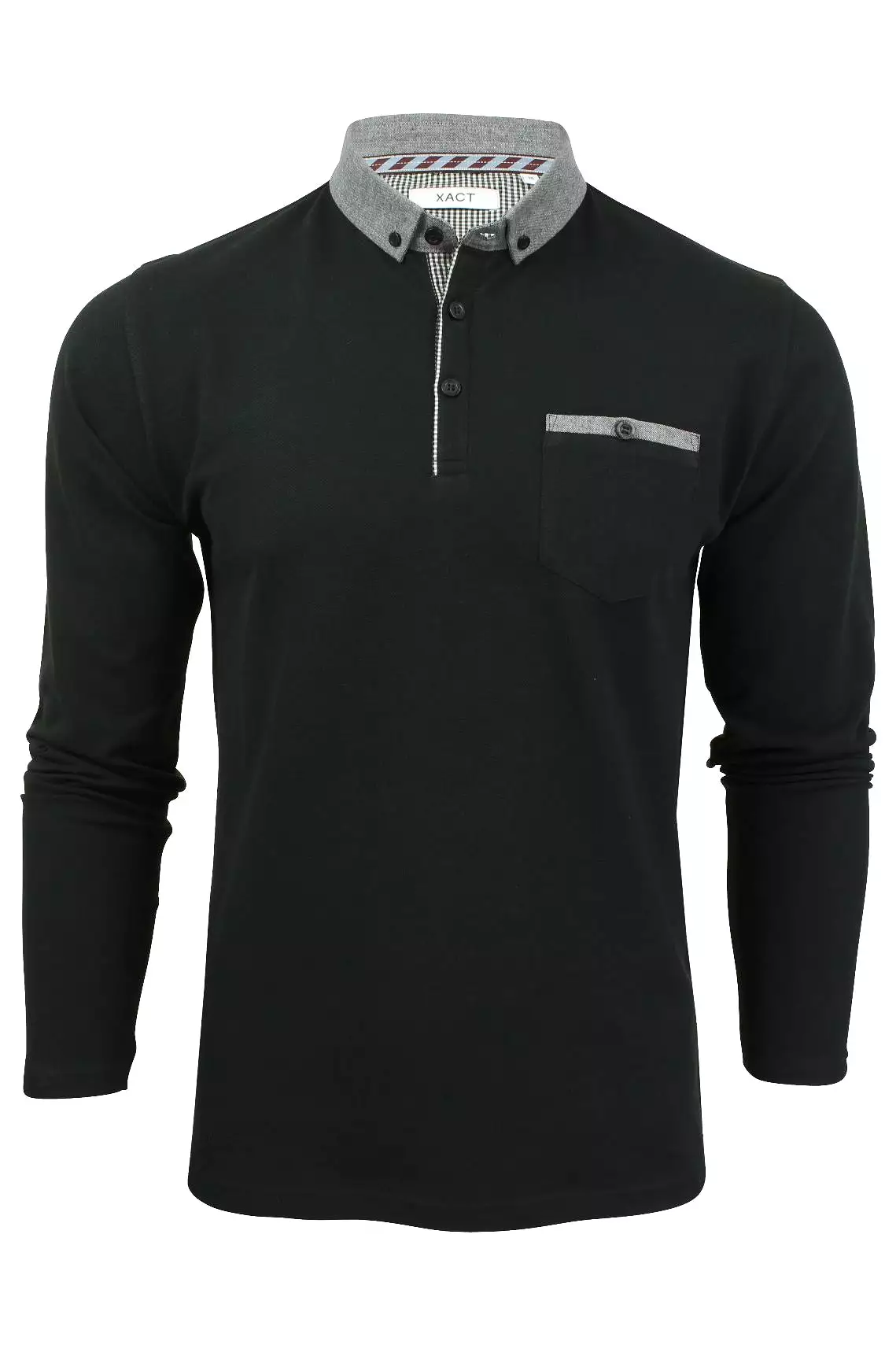 Long Sleeve Button Down Collar Polo T-Shirt for Men by Xact