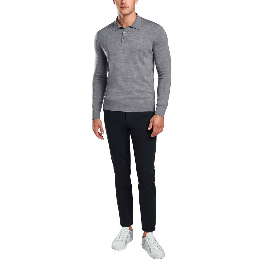 long sleeve polo shirt light grey