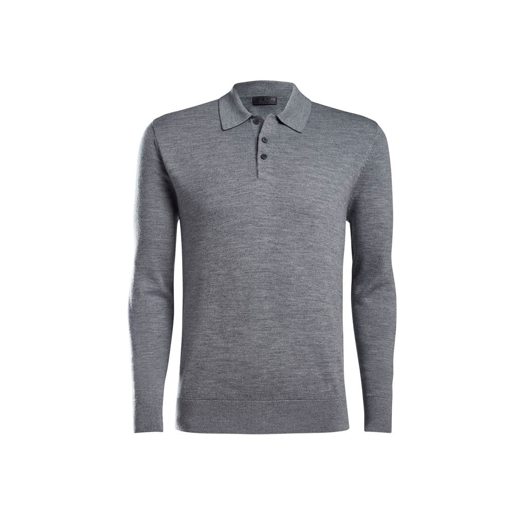 long sleeve polo shirt light grey