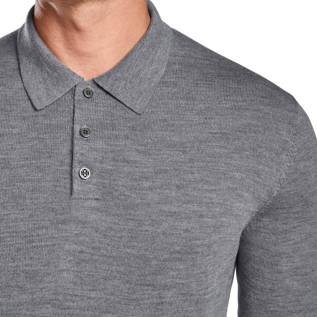 long sleeve polo shirt light grey