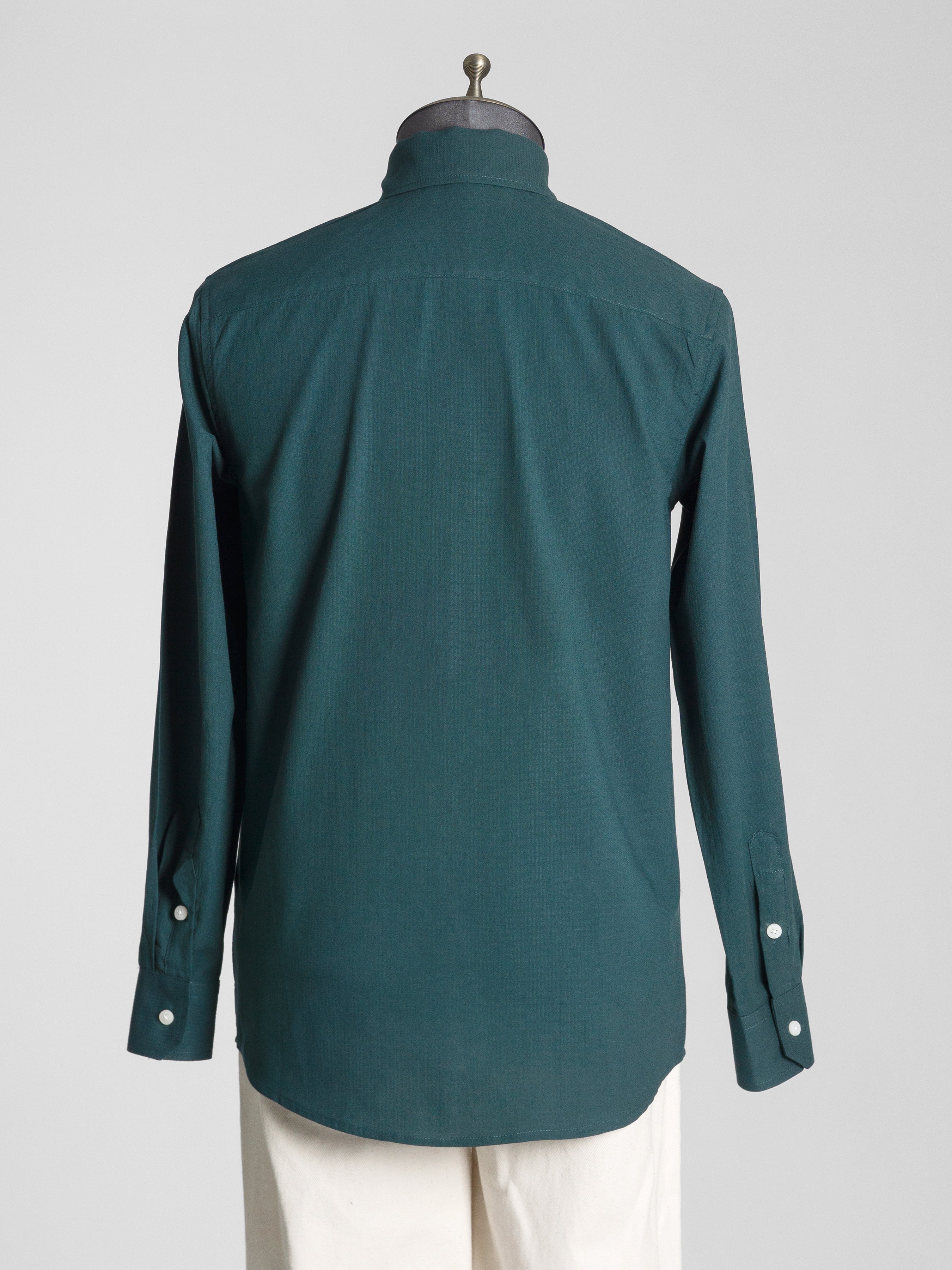 Luca Green Formal Shirt with One-Piece Collar