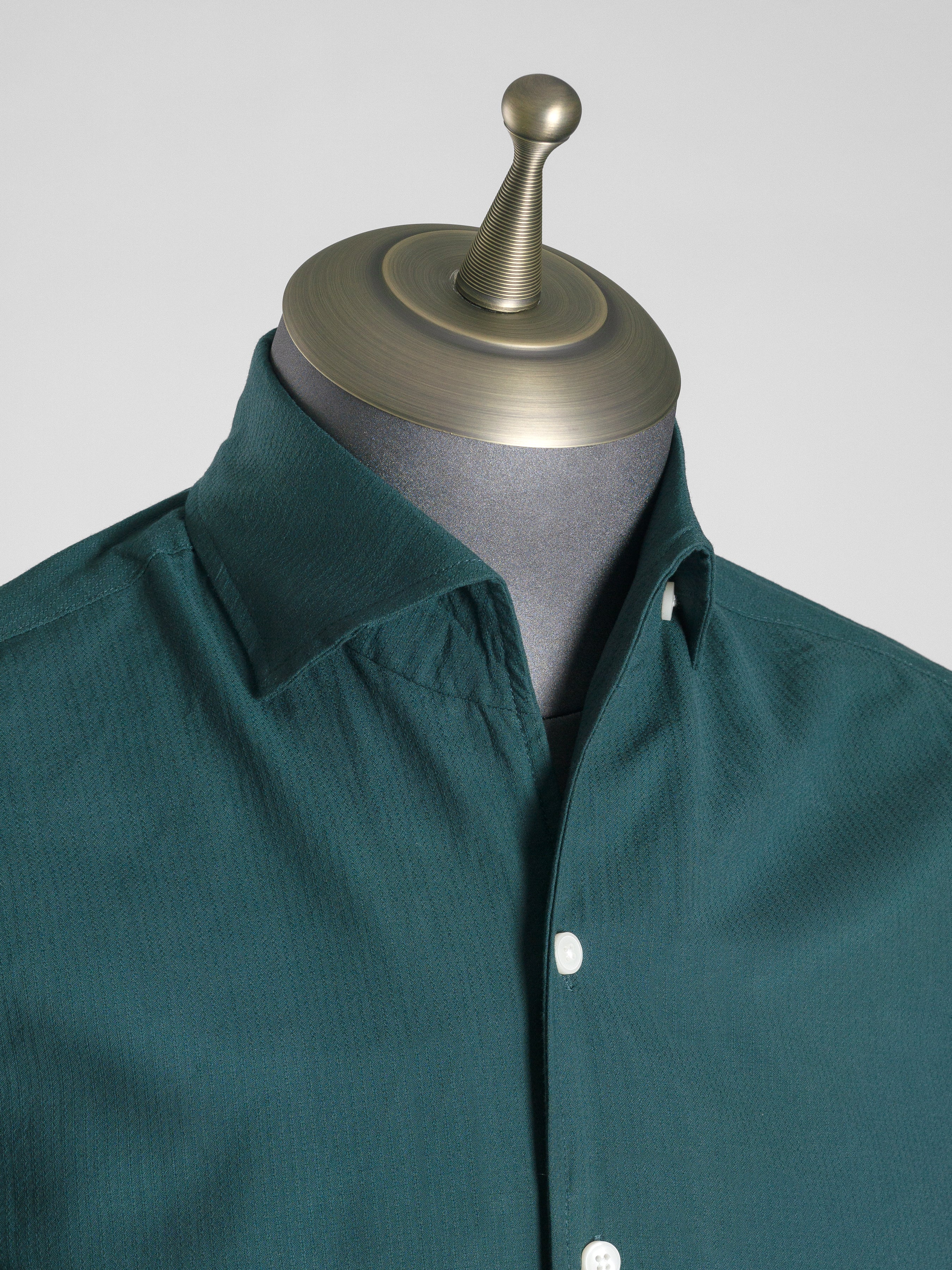 Luca Green Formal Shirt with One-Piece Collar