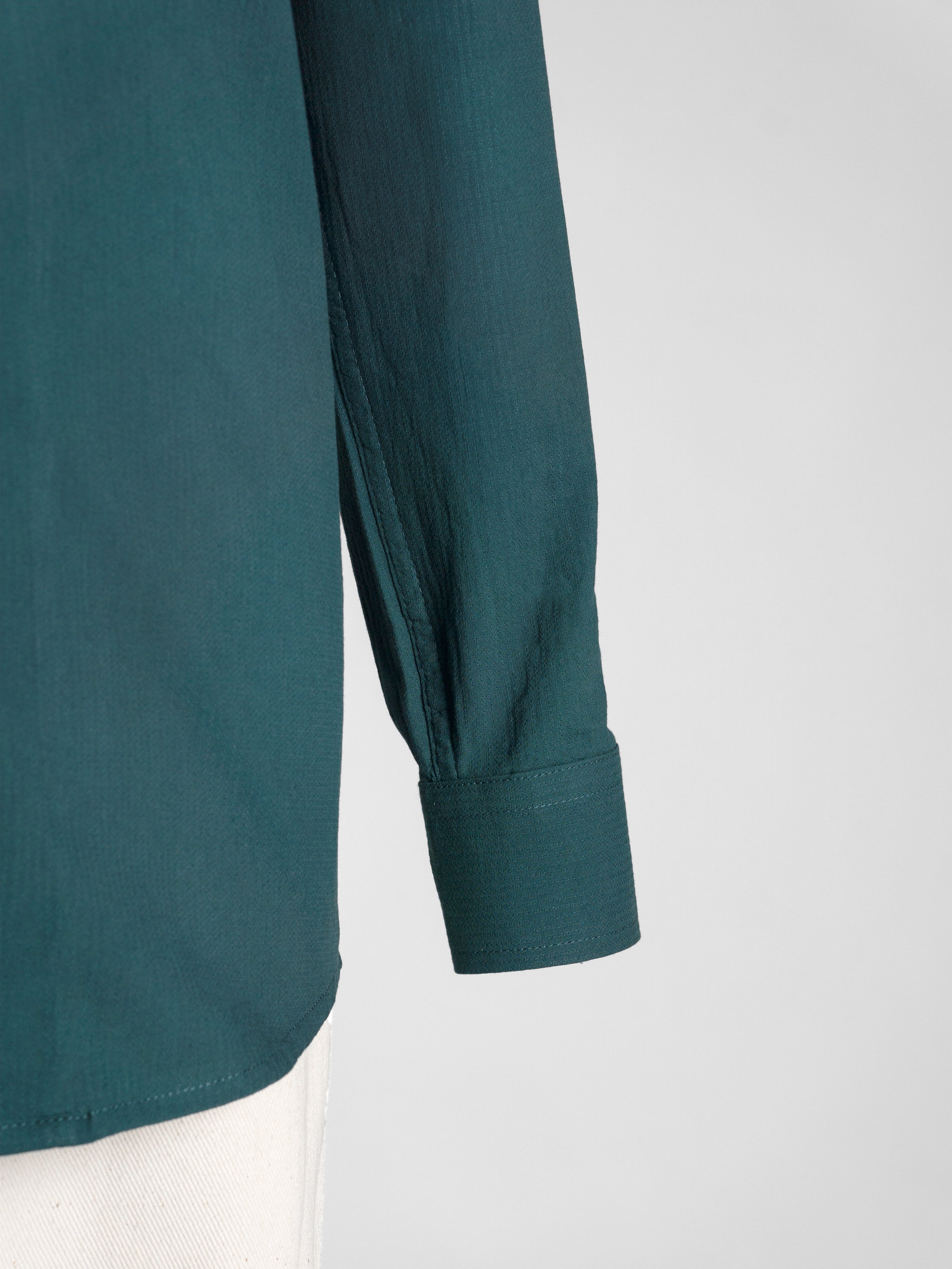 Luca Green Formal Shirt with One-Piece Collar