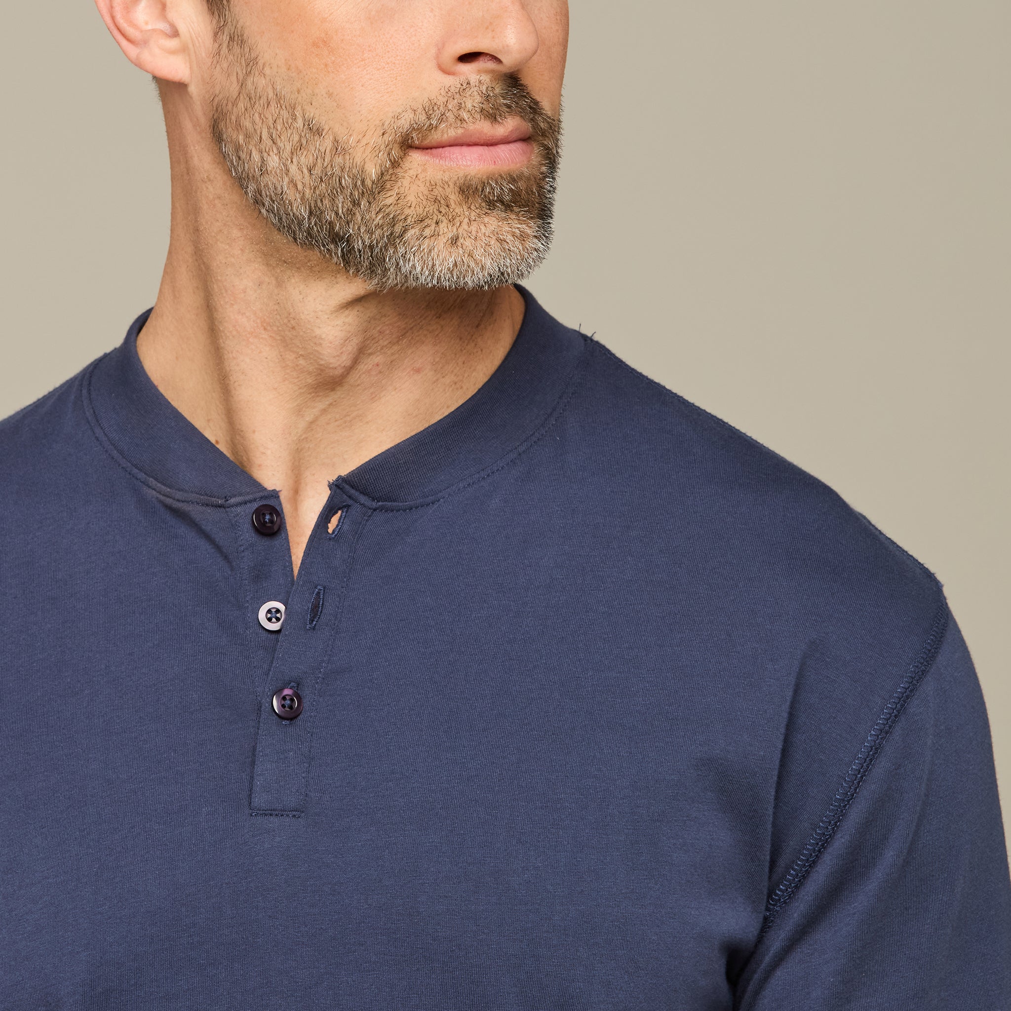 Lucchese Navy Pima Cotton Henley