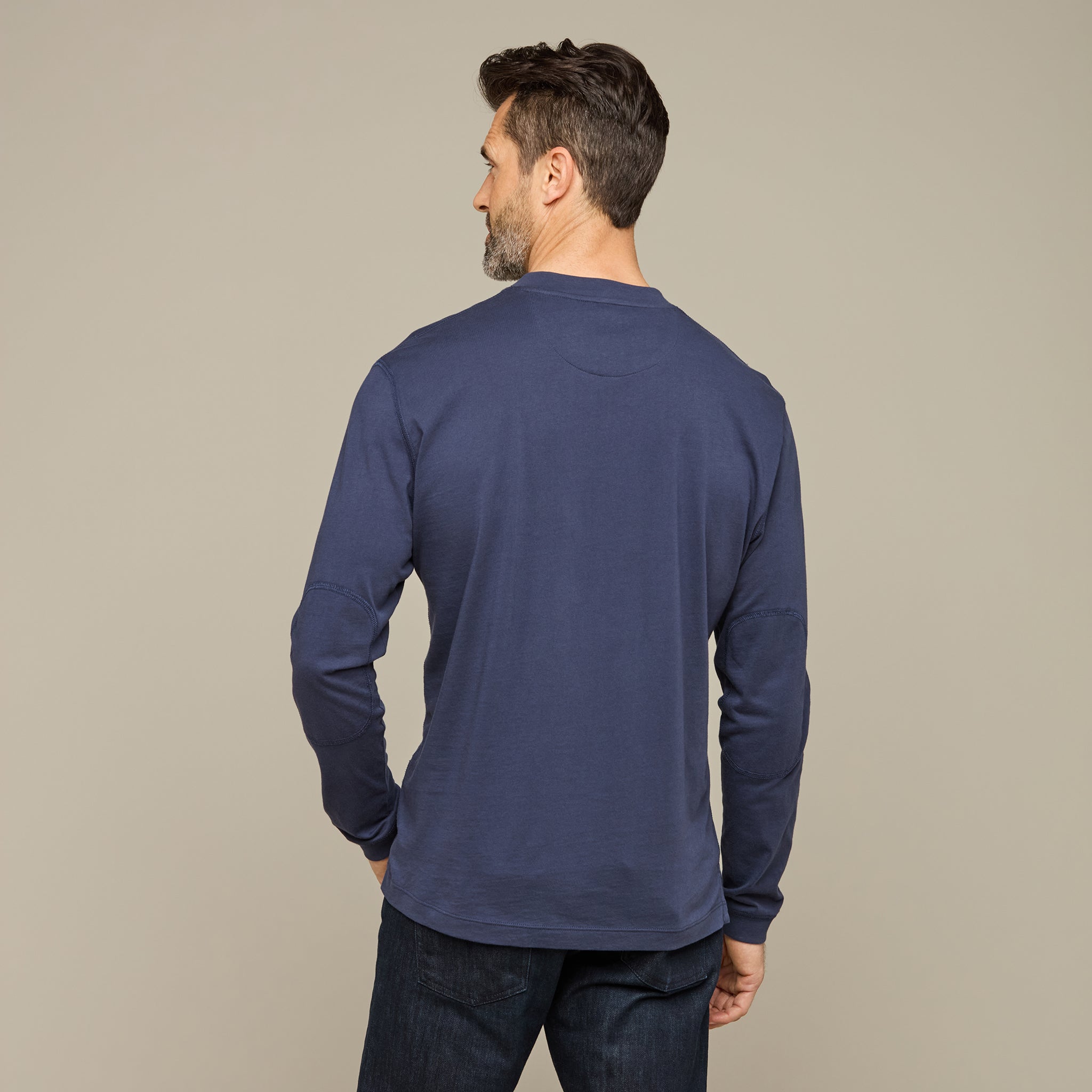 Lucchese Navy Pima Cotton Henley