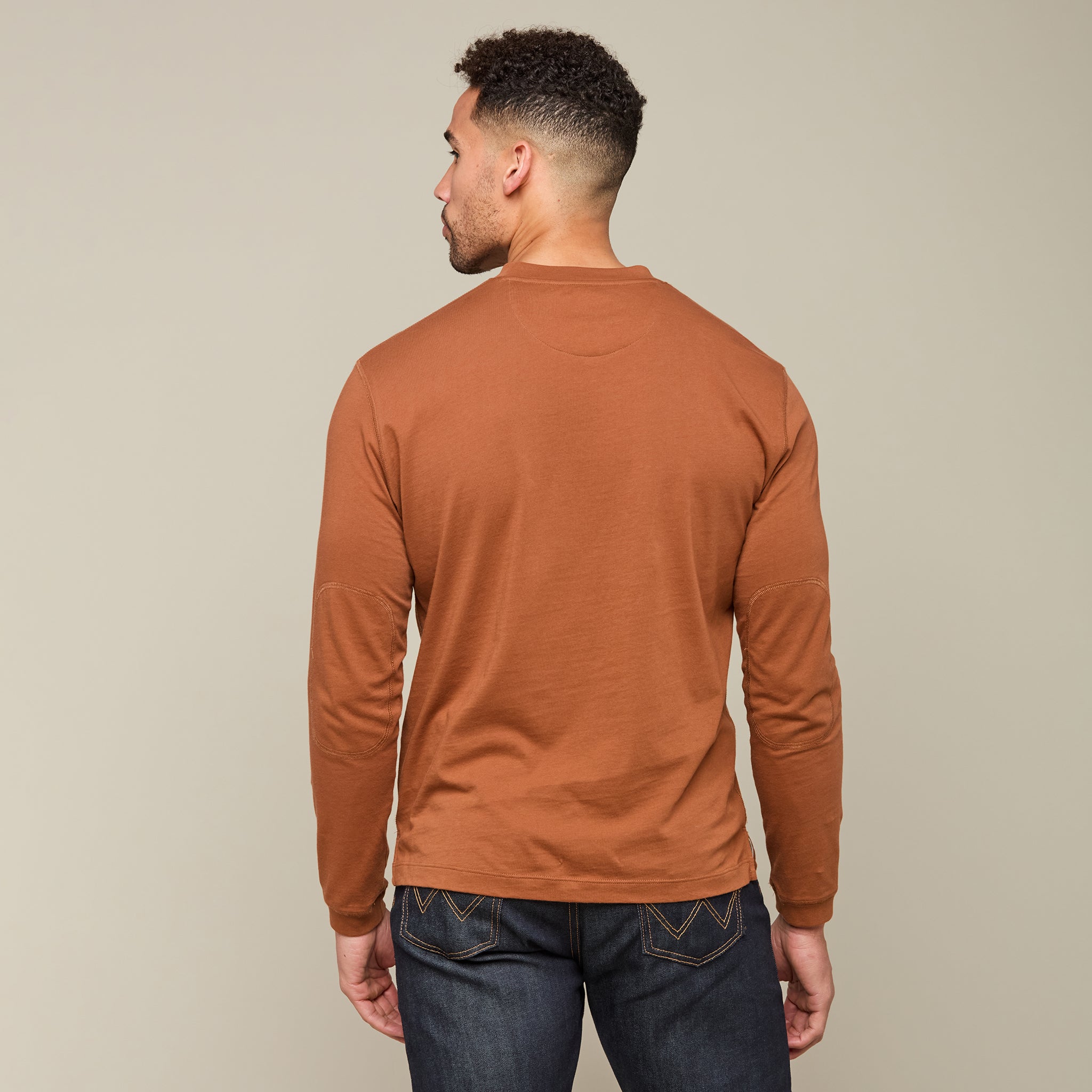 Lucchese Pima Cotton Henley, Brick Red