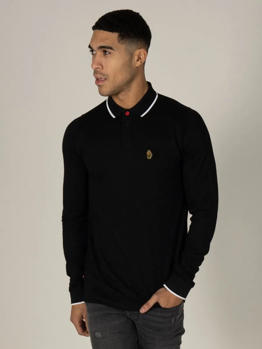 Luke 1977 Long Sleeve Pique Polo Shirt Jet Black