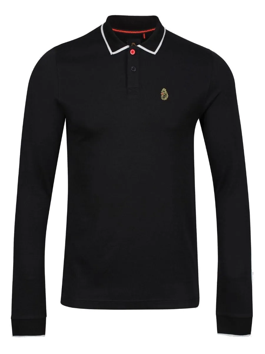 Luke 1977 Long Sleeve Pique Polo Shirt Jet Black