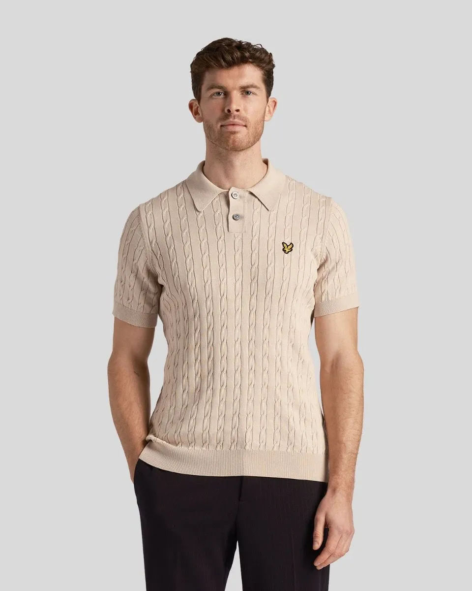 Lyle & Scott Cove Cable Knitted Polo Shirt Jumper