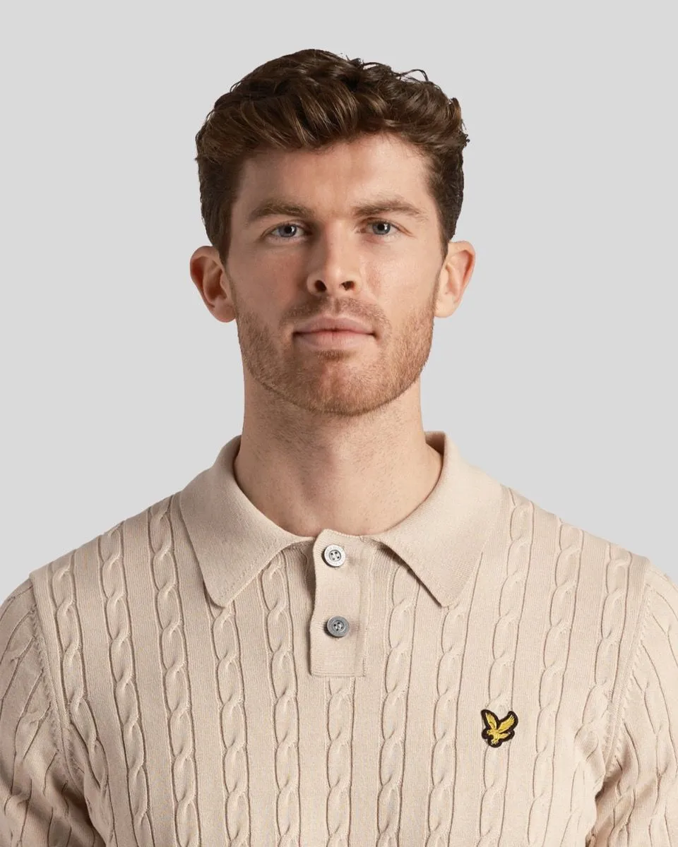 Lyle & Scott Cove Cable Knitted Polo Shirt Jumper