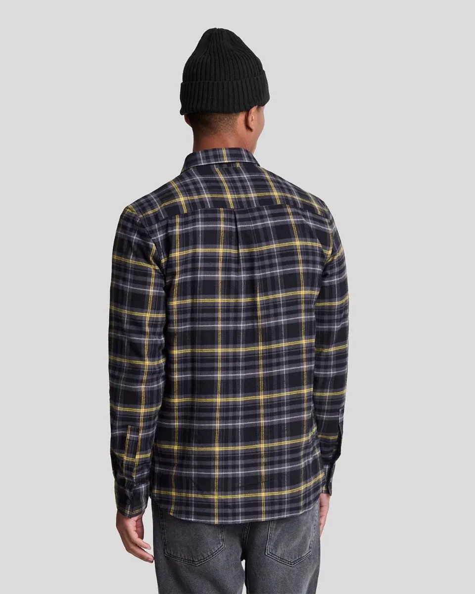 Jet Black Lyle & Scott Flannel Check Long Sleeve Shirt