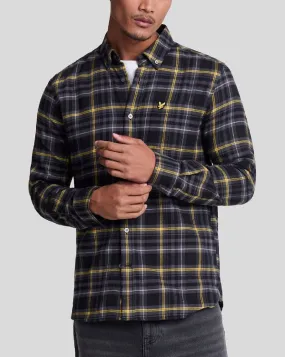 Jet Black Lyle & Scott Flannel Check Long Sleeve Shirt