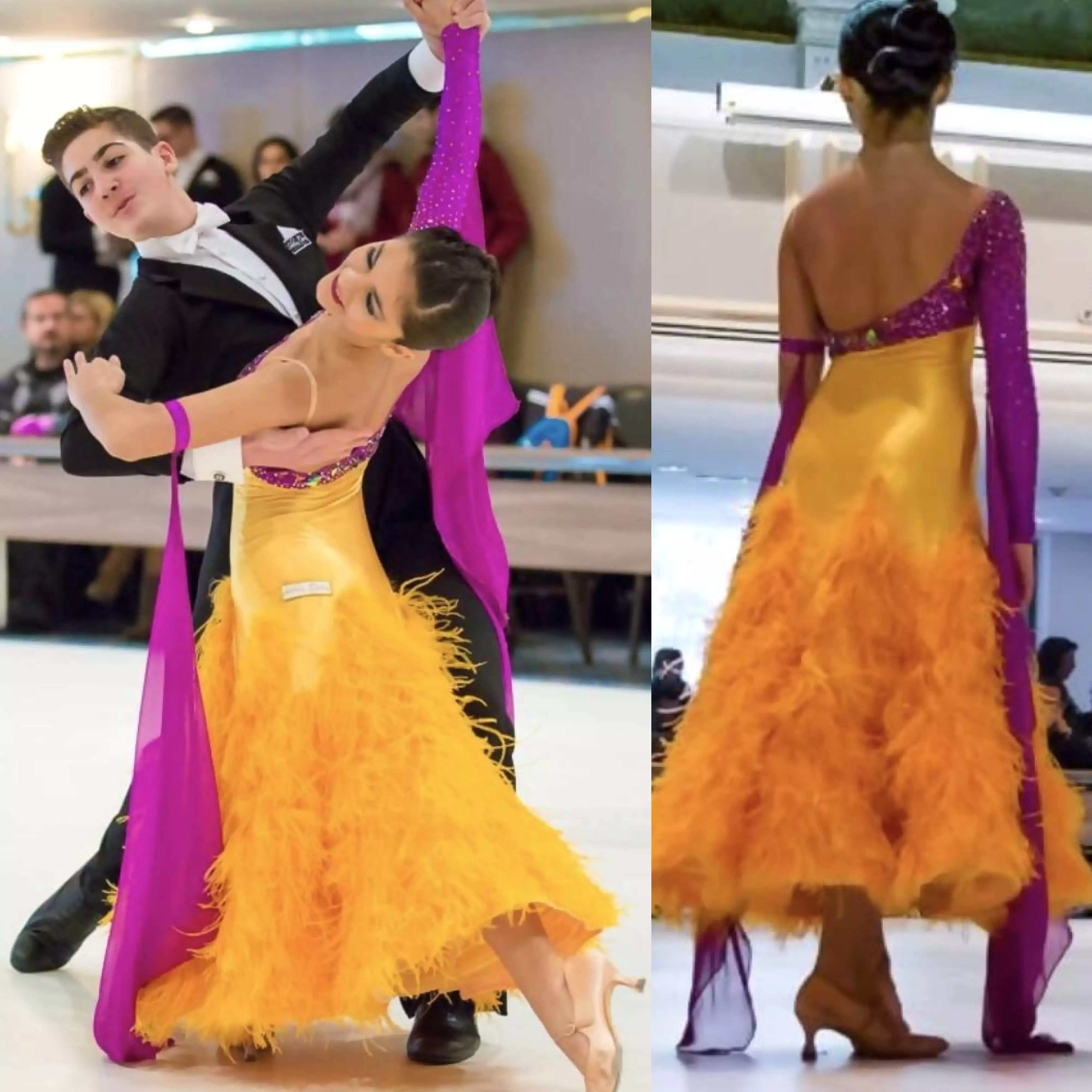 Magenta and Saffron Junior 2 Ballroom Dress