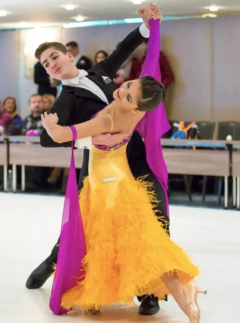 Magenta and Saffron Junior 2 Ballroom Dress