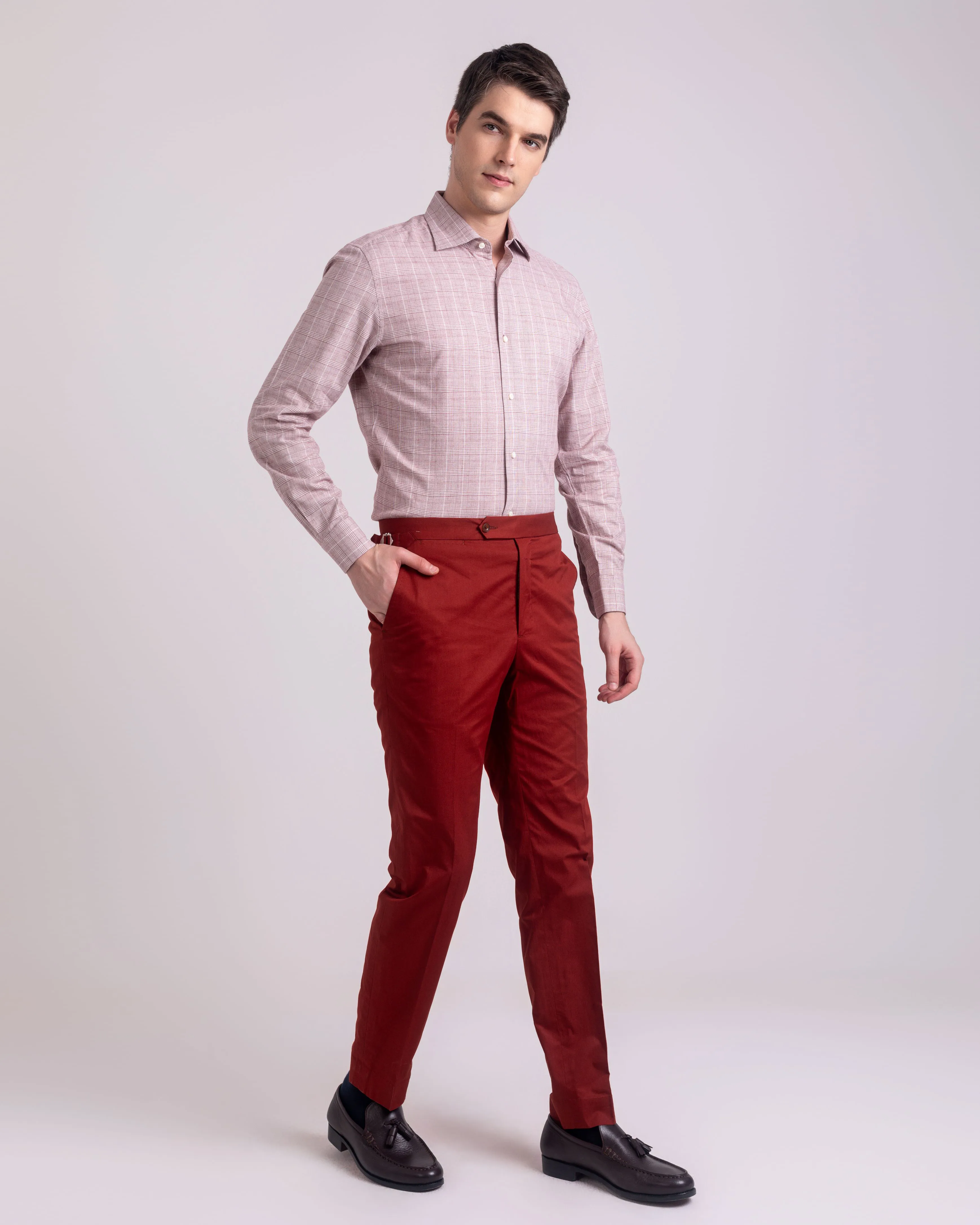 Red Prince Of Wales Check Shirt