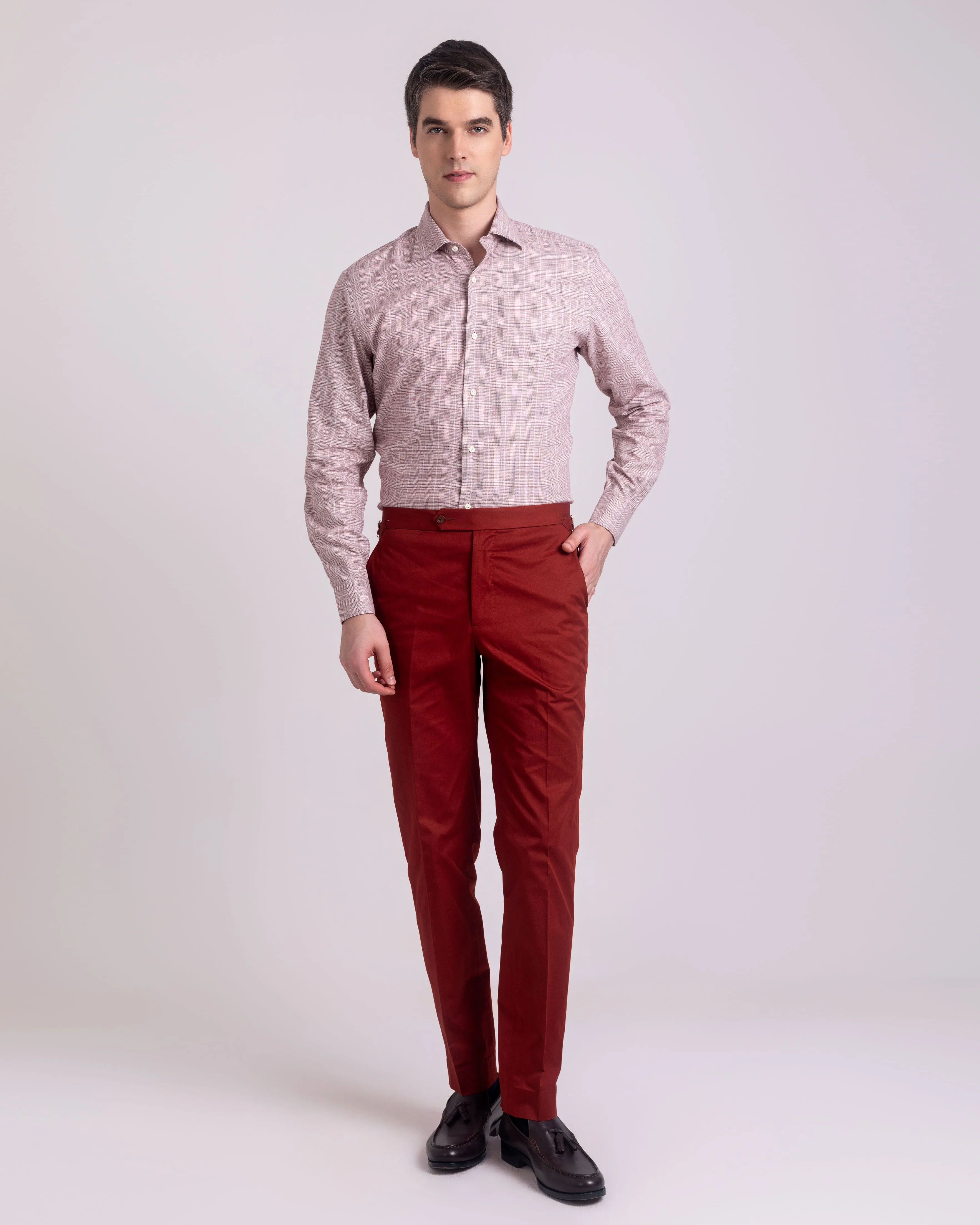 Red Prince Of Wales Check Shirt